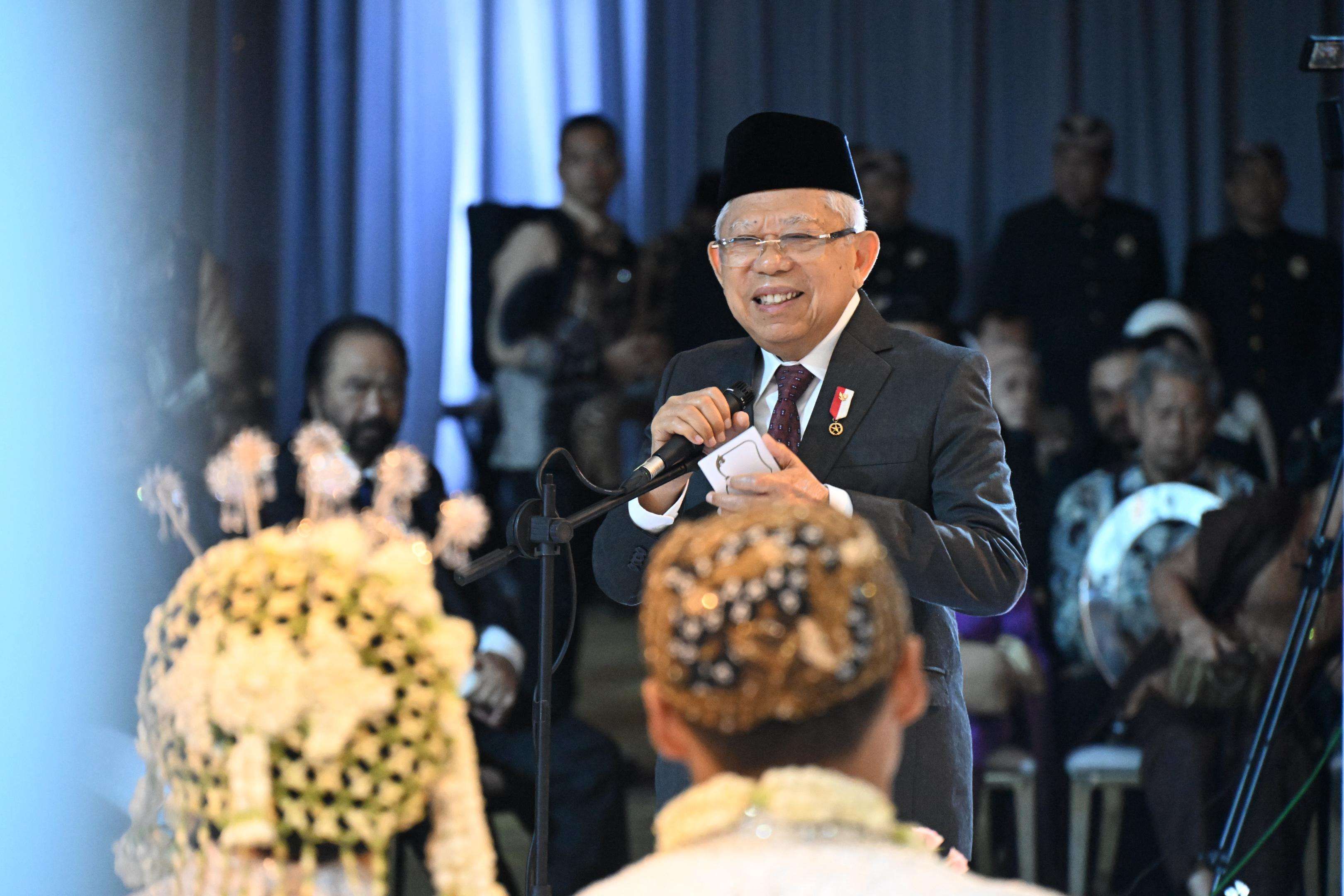 Wapres Ma’ruf Amin Hadiri Pernikahan Putri Ketua MPR RI